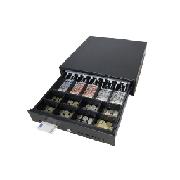 [MK410] Cajón para Efectivo / Serie MK / Push Open / Insertos Ajustables Billetes y Monedas / Cubierta de Acero / Operación Manual | MK410