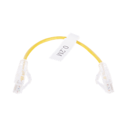 [LP-UT6-020-YE28] Cable de Parcheo Slim UTP Cat6 - 20 cm (7.87 Pulgadas) Amarillo Diámetro Reducido (28 AWG) | LP-UT6-020-YE28