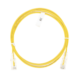 [LP-UT6-200-YE-28] Cable de Parcheo Slim UTP Cat6 - 2 Metros (6.56 Pies) Amarillo Diámetro Reducido (28 AWG) | LP-UT6-200-YE-28