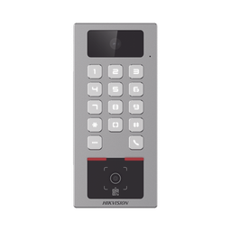 [DS-K1T502DBWX-CQR-E1] (PoE / 2 Relays) Teclado con Lector Físico de QRs para Exterior Antivandálico IP65 & IK09 con función de Videoportero Multiapartamento / Tarjeta, Código QR, PIN o App HikConnect  / Cámara 2 MP compatible con NVRs / | DS-K1T502DBWX-CQR-E1