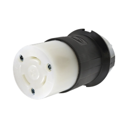 [HUB-HBL2613] Conector Industrial con Bloqueo de Media Vuelta / 30 A 125 V CA / 2 Polos 3 Hilos / Color Blanco y Negro / Nema L5-30R. | HUB-HBL2613
