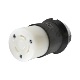 [HUB-HBL-2623] Conector Industrial con Bloqueo de Media Vuelta / 30 A 250 V CA / 2 Polos 3 Hilos / Color Blanco y Negro / Nema L6-30R. | HUB-HBL-2623