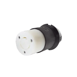 [HUB-HBL-2313] Conector Industrial con Bloqueo de Media Vuelta / 20 A 125 V CA / 2 Polos 3 Hilos / Nema L5-20R / Color Blanco y Negro. | HUB-HBL-2313