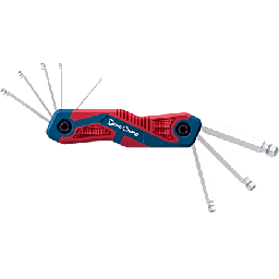 [D092903] Juego de 8 Llaves Hexagonales Milimétricas con cabeza Redonda y porta llaves  tipo navaja. | D092903