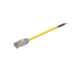 [UTP28SP0.2MYL] Cable de Parcheo TX6, UTP Cat6, Diámetro Reducido (28AWG), Color Amarillo, 20 cm (7.87 pulgadas) | UTP28SP0.2MYL