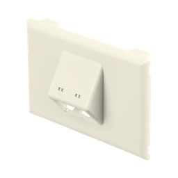 [T70FH2IW] Placa de Pared Horizontal T70, Salida Para 2 Puertos Mini-Com, Con Espacios Para Etiquetas, Color Blanco Mate | T70FH2IW