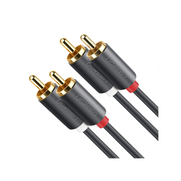 [10519] Cable de Audio 2 RCA Macho a 2 RCA Macho / 3 Metros (9.84 Pies) / Color Negro / Alta Calidad / Anillos de Goma para Asegurar un Agarre Firme al Instalar o Quitar el Cable | 10519