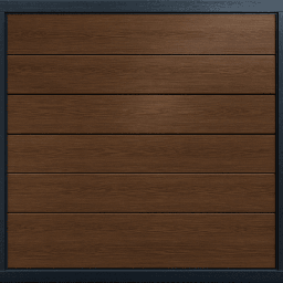 [APDOOR-169B] Puerta de Garage de Alta Calidad / Linea Central / Imitacion madera / oscura / 16x9 pies / AISLADA / Estilo Americana. | APDOOR-169B