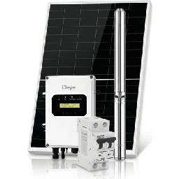 [SP2200ACDCKIT] Kit de Bombeo Solar 2200W (3 HP) / Bomba Sumergible con Controlador Híbrido AC/DC 136-264VAC / 108-403VCD / 5 Módulos Solares 540W / Interruptor Termomagnético 2P 20A 800V CC / Protector de Descargas Atmosféricas / Gabinete IP6 | SP2200ACDCKIT
