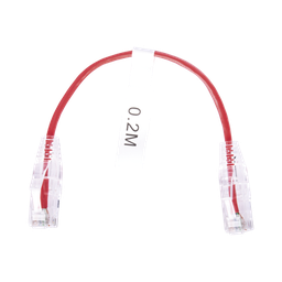 [LP-UT6-020-RD28] Cable de Parcheo Slim UTP Cat6 - 20 cm (7.87 Pulgadas) Rojo Diámetro Reducido (28 AWG) | LP-UT6-020-RD28