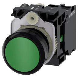 [3SU11000AB401BA0] Botón 3SU11000AB401BA0 Sirius 22mm, Color Verde, Incluye soporte y contacto Normalmente Abierto. | 3SU11000AB401BA0