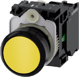 [3SU11000AB301BA0] Botón 3SU11000AB301BA0 Sirius 22mm, Color Amarillo, Incluye soporte y contacto Normalmente Abierto. | 3SU11000AB301BA0