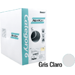 [NUR6C04IG-M] Bobina de Cable UTP de 305 Metros (1000 Pies) de Cobre, NetKey, Gris Claro, Categoría 6 (24 AWG), 1000Mbps, Riser (CMR), de 4 Pares | NUR6C04IG-M