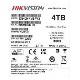 [DS40HKVS-VX1] Disco Duro Enterprise 3.5" 4 TB / Hikvision / 7200 RPM / SATA / Alto Rendimiento / Recomendado para NVRs HIKVISION | DS40HKVS-VX1