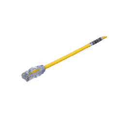 [UTP28X2YL] Cable de Parcheo UTP Cat6A, CM/LSZH, Diámetro Reducido (28AWG), Color Amarillo, 0.61 Metros (2 Pies) | UTP28X2YL
