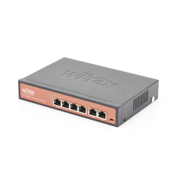 [WI-PS205] Switch PoE No administrable / PoE de Largo Alcance Hasta 250m / 4 Puertos PoE 10/100Mbps (Puerto 1 Hasta 60W, Puertos 2,3 y 4 Hasta 30W) + 2 Puertos 10/100Mbps Uplink / Presupuesto 65 W / Plug and Play | WI-PS205
