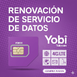 [RENO1GBYOBI] Renovación de plan anual de servicio de 1GB para SIM Yobi (No incluye SIM) | RENO1GBYOBI