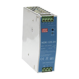 [NDR-120-24] Fuente de poder industrial para riel DIN / 120W / 24Vcc / 5A / Entrada: 90-264Vca | NDR-120-24