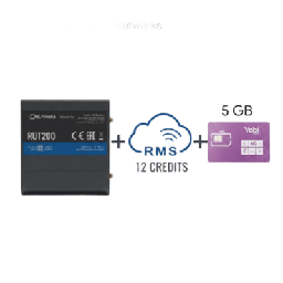 [RUT200+1YRMS+5GBYOBI] Router Teltonika LTE/4G RUT200 + 12 creditos RMS  + SIM de YOBI de 5GB por Mes durante un año de servicio (solo datos) | RUT200+1YRMS+5GBYOBI