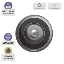 [CS-E4P] Cámara WiFi Panorámica Fisheye 360° / Resolución 3K+  / Visión Nocturna IR 10m / Detección IA Humana / Doble Banda 2.4-5GHz / Audio Bidireccional / Almacenamiento MicroSD 512GB / H.265 | CS-E4P
