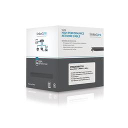 [PRO-CAT-6-EXT-V2] Bobina de Cable de 305 Metros (1000 Pies) Cat6+ Calibre 23 Exterior Blindado Tipo FTP para Climas Extremos, UL, Color Negro (Carrete Easy Pull) | PRO-CAT-6-EXT-V2