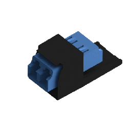 [CMDSLCZBL] Módulo Acoplador LC Duplex, para Fibra Óptica Monomodo OS1/OS2, Tipo Mini-Com, Color Negro | CMDSLCZBL