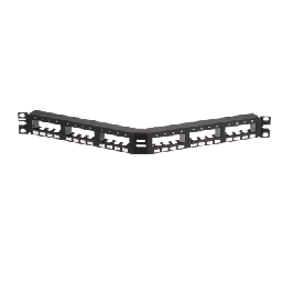 [CPPA24FMWBLY] Panel de Parcheo Modular Mini-Com (Sin Conectores), Angulado, Sin Blindaje,  Con Números Pre-Impresos, de 24 Puertos, 1UR | CPPA24FMWBLY