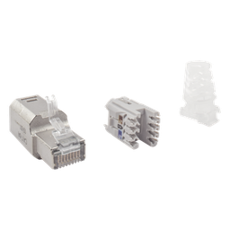 [ZP1-6AS-00S] Plug RJ45 Cat6A Blindado, Terminación en Campo, Compatible con Todas las Categorías, Sin Clip Protector de Seguro | ZP1-6AS-00S
