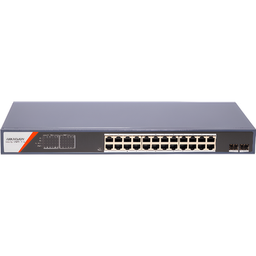 [DS-3E1526P-SI-24P2F] Switch Gigabit PoE+ / Administrable / 24 Puertos 1000 Mbps PoE+ / 2 Puertos SFP / Configuración Remota desde Hik-PartnerPro / PoE Extendido 250 Metros / 370 Watts | DS-3E1526P-SI-24P2F