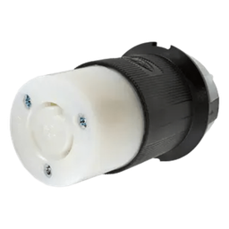 [HUB-HBL-2323] Conector Industrial con Bloqueo de Media Vuelta / 20 A 250 V CA / 2 Polos 3 Hilos / Color Blanco y Negro / Nema L6-20R. | HUB-HBL-2323