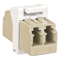 [MX-F1-LC-02C] Módulo Acoplador MAX de Fibra Óptica, LC Duplex, Compatible con Monomodo y Multimodo, Color Blanco | MX-F1-LC-02C