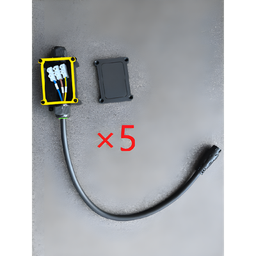 [DS-D42-PC/5P] Caja con 5 Cables de Alimentación / 10 Metros (32.8 ft) / Goma con Enchufe Cabeza de Aviación | DS-D42-PC/5P