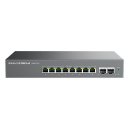 [GWN7721P] Switch L2 Lite Administrable de 10 Puertos / 8 Puertos Ethernet 2.5 Gigabits / 2 Puertos SFP+ 10 Gigabits / PoE+ 802.3af/at / VLAN 802.1Q / QoS / IGMP Snooping / Montaje en Escritorio o Pared | GWN7721P