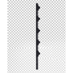 [SF-POST-5B] Poste de Paso / Tubo de Acero Galvanizado / Diámetro 1" / Longitud 120 cm / 5 Aisladores / Color Negro / Peso 0.9 KG | SF-POST-5B