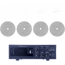 [EPB120E/4CST] KIT de Amplificador de 120W para Escritorio | 4 Altavoces de Techo de 6" | 20W | Sistema 70/100V | EPB120E/4CST