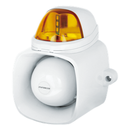 [SH816SSMQ/A] Sirena / Luz Estroboscópica Autónoma / Color Ambar  4 en 1 / IP65 / Uso Interior y Exterior / 12 Vcd / Múltiples Tipos de Notificación / Estroboscópica, de Sirena o de Audio / | SH816SSMQ/A