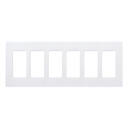 [CW6-WH] Placa de Pared Decoradora / 6 Espacios / Sin Tornillos Visibles / Blanco Brillante / Perfil 7.6 mm | CW6-WH