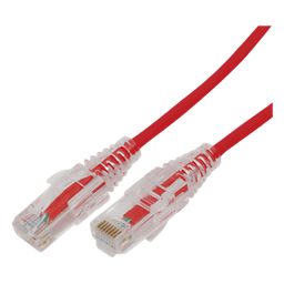 [LP-UT6A-05-RD28] Cable de Parcheo Slim UTP Cat6A / 0.5 m (1.64 ft) / 28 AWG / Rojo / RJ45 | LP-UT6A-05-RD28