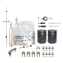 [KLP-TZ27-PRO] Kit Pararrayo con Accesorios de Instalación en Torre / Aluminio con Ionización Controlada / Cobertura 72° / 27 m (88.6 ft) de Altura / Electrodo Cobre Electrolítico | KLP-TZ27-PRO