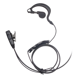 [TX-110N-H02] Micrófono-Audífono Profesional / Gancho Ajustable en Forma de G / Cable con Resorte / PTT de Solapa / Compatible con Radios Hytera y Telox | TX-110N-H02