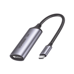 [15575] Cable Adaptador USB-C a DP 1.4 | 8K@60Hz | 4K@240Hz | Compatible con Thunderbolt 3 & 4 | HDR | eARC | DTS | Dolby | 3D | ALLM | VRR | Admite Multi-Stream (MST) | Longitud del Cable 10 cm (3.94 Pulgadas) | Caja de Aluminio | 15575