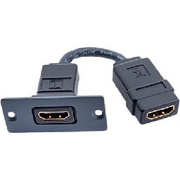 [W-H(W-HDMI)(B)] Wall Plate Inserción HDMI / Espacio Simple / Conexión Frontal y Trasera / Diseño Pasivo / 5.05 x 5.80 x 2.34 cm | W-H(W-HDMI)(B)