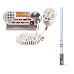 [MRF45D/KIT5101] Kit de Radio VHF Marino / Antena Fibra de Vidrio 2.4 m (7.9 ft) / 25 W / DSC / Dual-Watch / PL259 / Base Acero Inoxidable | MRF45D/KIT5101