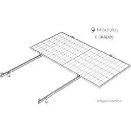 [KITBASEL1X9A0] Sistema de Montaje Solar / Techo Plano / 1 Módulo / Resistencia Viento 140 km/h / Inclinación 15° / Área 4 m² (43.1 ft²) | KITBASEL1X9A0