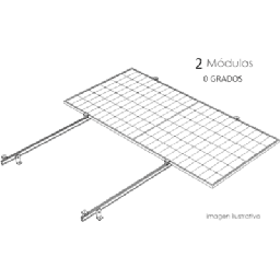 [KITBASEL1X2A0] Sistema de Montaje Solar / Techo Plano / 1 Módulo / Inclinación 15° / Resistencia Viento 140 km/h / Área 4 m² (43.1 ft²) | KITBASEL1X2A0