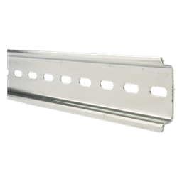 [PSTRD0.25M] Riel DIN Estándar / 35 mm / 25 cm (9.84 ft) de Longitud / Acero Cromado Zinc / Ranura Central / Paquete de 4 | PSTRD0.25M
