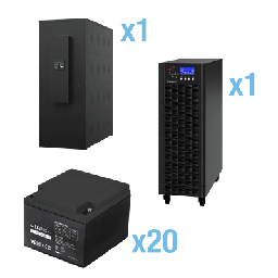[HSTP3T20K100P-5MIN-STARTUP] UPS Trifásico de 20 kVA/18 kW, Topología Online Doble Conversión, Voltaje de 208/220 Vca de L-L, Respaldo de 5 Minutos al 100% de Carga, Incluye Módulo y Banco de Baterías | HSTP3T20K100P-5MIN-STARTUP