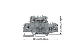 SSMELE 2202-2701  Borna de doble piso; con tecla; Borna de tierra/de paso; L/L; sin porta-etiquetas;