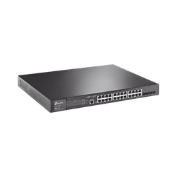 [TL-SG3428MP] Switch L2+ Omada PoE+ / 24 Puertos PoE+ 10/100/1000 Mbps / 4 Puertos SFP 1G / 2 Puertos Consola (RJ45 y microUSB) / Administración Centralizada Omada o Stand-Alone / Multicast IGMP / Calidad de Servicio / Presupuesto PoE 384W / Montaje en Rack | TL-SG3428MP