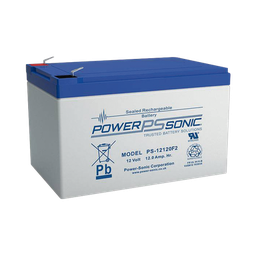 [PS-12120-F2] Batería 12V Recargable, 12AH, Para Respaldo, Tecnologías AGM/VRLA, 5 Años Vida Útil, Terminales tipo F2, Reconocida UL , Sin Mantenimiento, Sin Derrames | PS-12120-F2